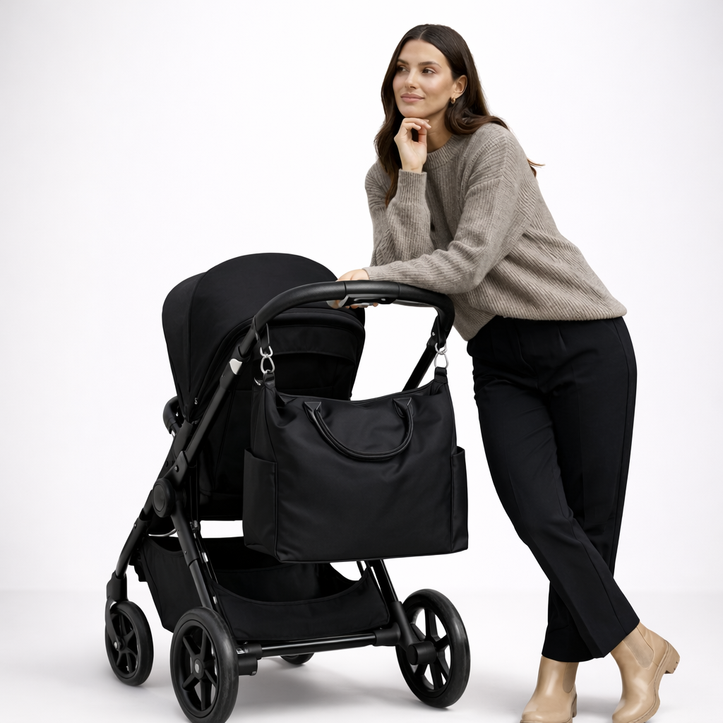 Solenne diaper bag attached to a stroller — NAEVII