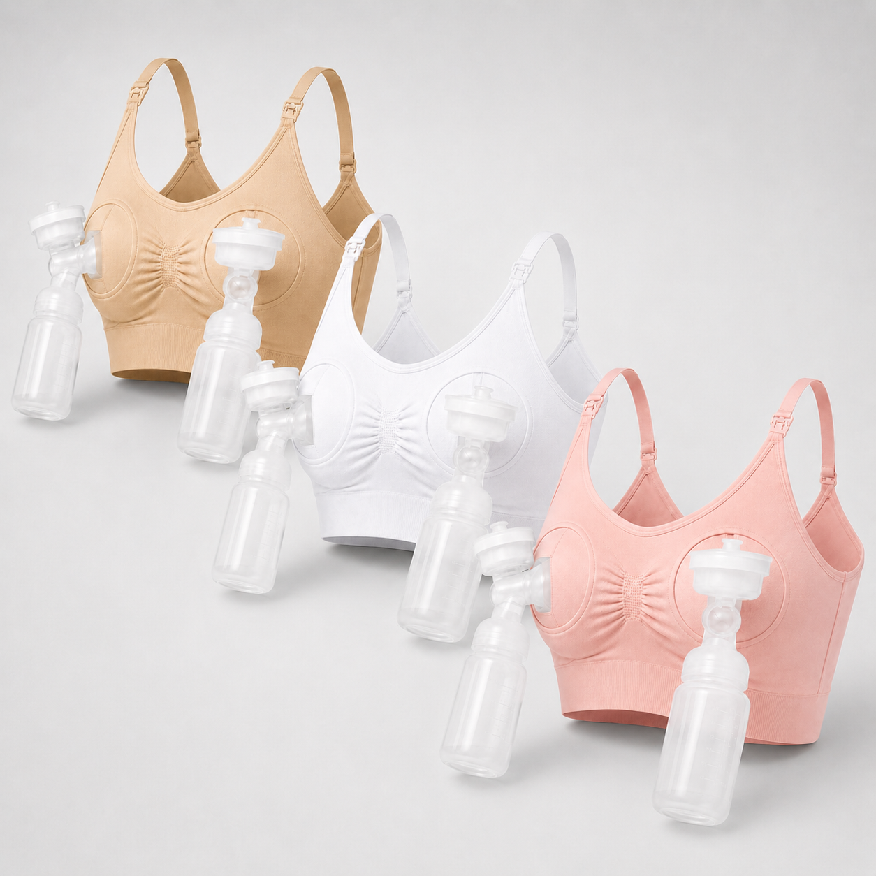 Hands-Free Pumping Bra Women Wireless Adjustable - Set of 3