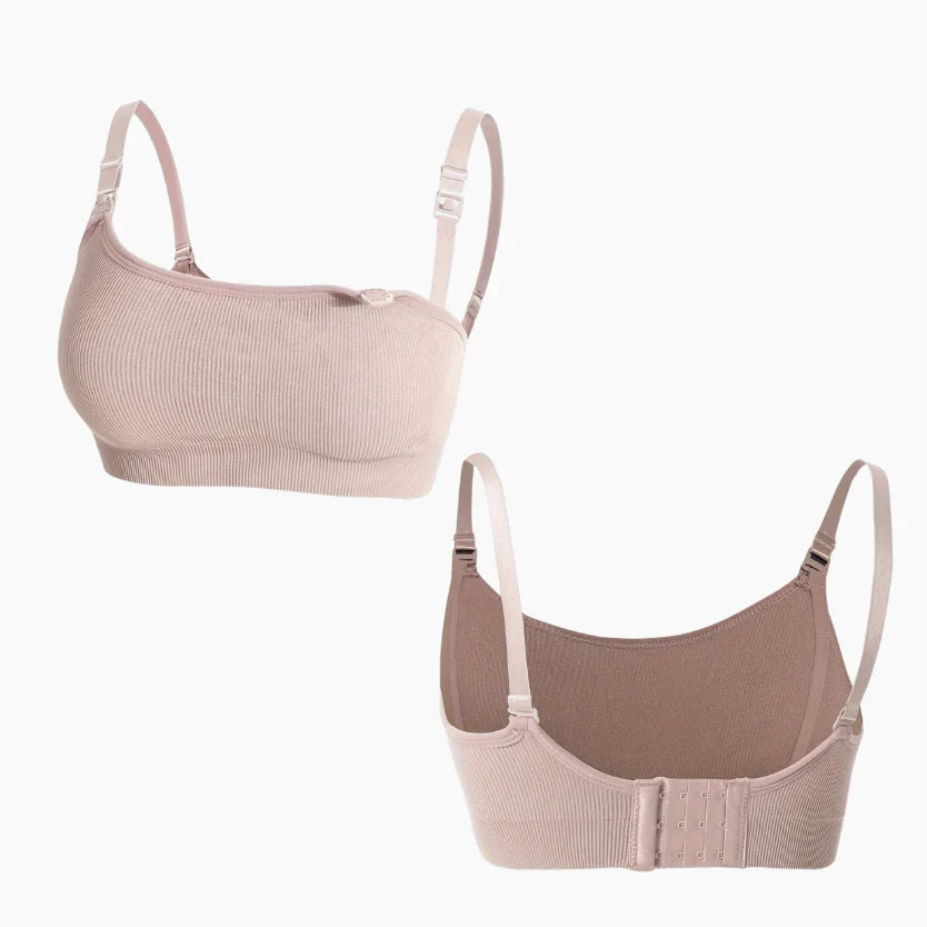 Ribbed nursing bra stretch fabric detail — NAEVII