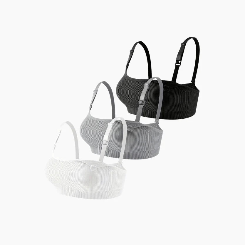 Ribbed nursing bra removable pads — NAEVII