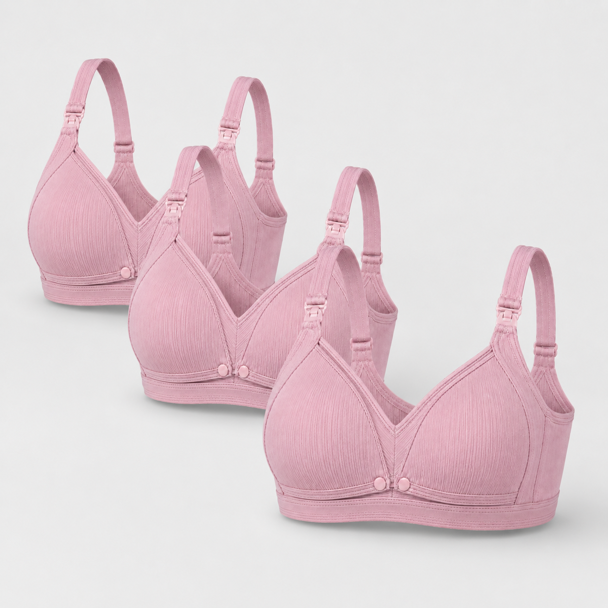 Cotton Nursing Bra Maternity Wireless Support - Set of 3