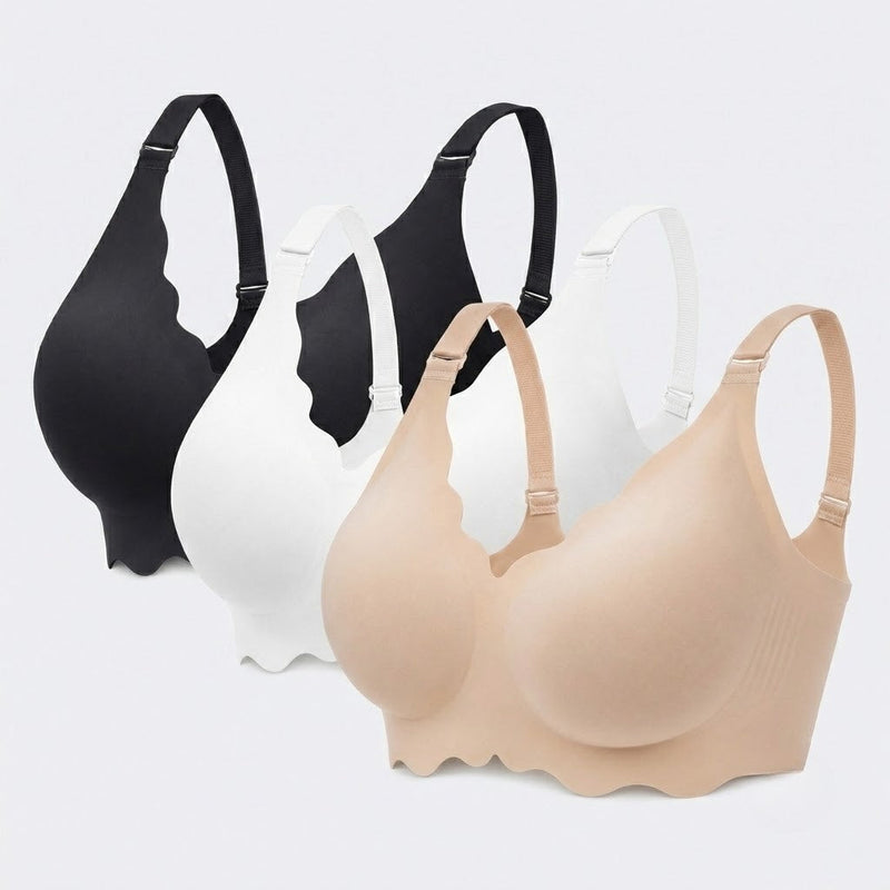 Set of 3 Seamless Nursing Bra - Black + White + Nude