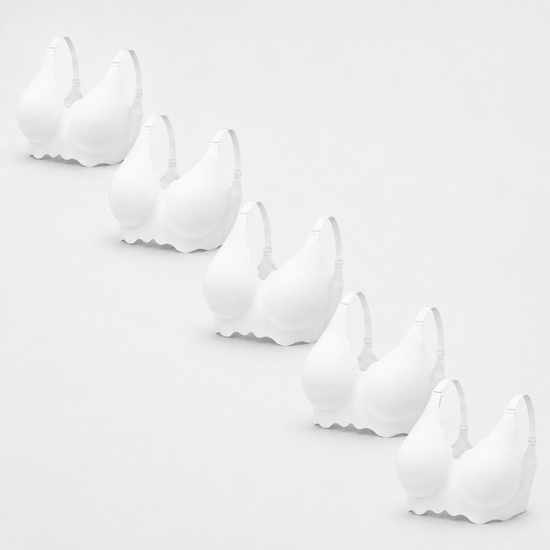 Set of 5 Seamless Nursing Bra - All White